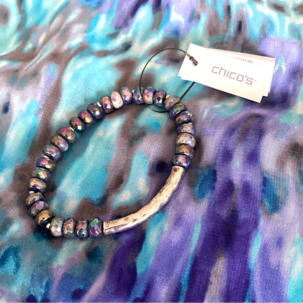 🪻HOST PICK🪻NWT Chico’s Sodalite Bar Stretch Bracelet